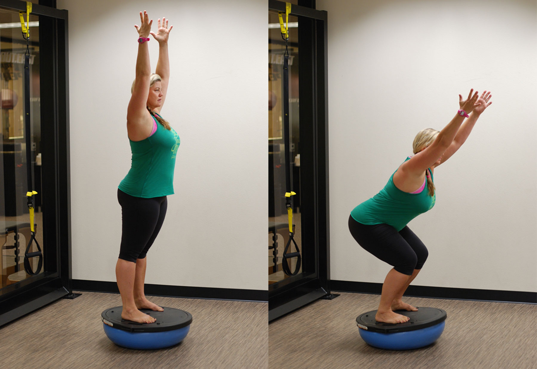 Try This: How to do a BOSU® Ball Squat - ABC Fitness Studio